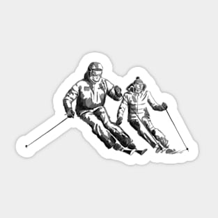 Ski Paar Sticker